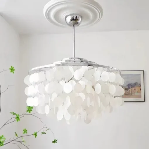 Led Chandelier French Medieval Design Metal Shell Natural Cream Style Dining Room Bar Cafe Warm Light 1-Light 28-80Cm 110-120V 220-240V