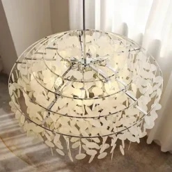 Led Chandelier French Medieval Design Metal Shell Natural Cream Style Dining Room Bar Cafe Warm Light 1-Light 28-80Cm 110-120V 220-240V