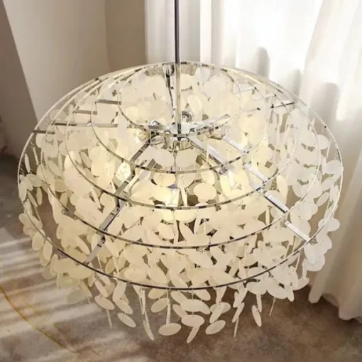 Led Chandelier French Medieval Design Metal Shell Natural Cream Style Dining Room Bar Cafe Warm Light 1-Light 28-80Cm 110-120V 220-240V