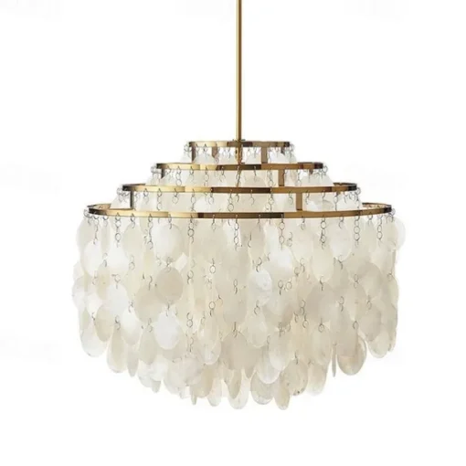 Led Chandelier French Medieval Design Metal Shell Natural Cream Style Dining Room Bar Cafe Warm Light 1-Light 28-80Cm 110-120V 220-240V