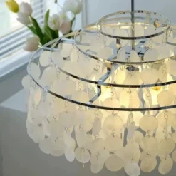 Led Chandelier French Medieval Design Metal Shell Natural Cream Style Dining Room Bar Cafe Warm Light 1-Light 28-80Cm 110-120V 220-240V