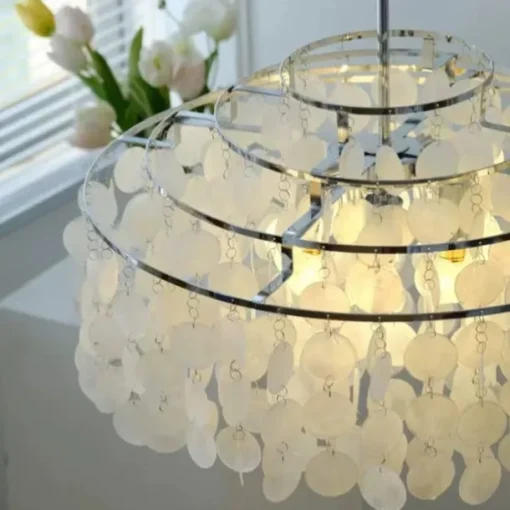 Led Chandelier French Medieval Design Metal Shell Natural Cream Style Dining Room Bar Cafe Warm Light 1-Light 28-80Cm 110-120V 220-240V
