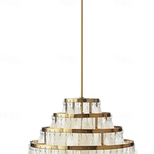 Led Chandelier French Medieval Design Metal Shell Natural Cream Style Dining Room Bar Cafe Warm Light 1-Light 28-80Cm 110-120V 220-240V