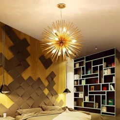 LED Chandeliers Firework 9/12-Lights 50cm Modern Electroplated Globe Chandeliers LED Nordic Style Pendant Lights Living Room Dining Room G9 Bulb Base