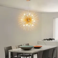 LED Chandeliers Firework 9/12-Lights 50cm Modern Electroplated Globe Chandeliers LED Nordic Style Pendant Lights Living Room Dining Room G9 Bulb Base