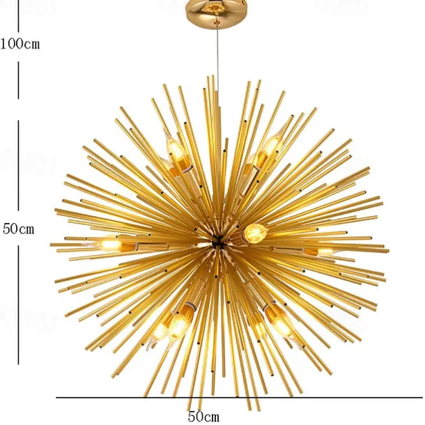 LED Chandeliers Firework 9/12-Lights 50cm Modern Electroplated Globe Chandeliers LED Nordic Style Pendant Lights Living Room Dining Room G9 Bulb Base