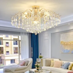 LED Chandeliers Modern Luxury, 42/50/60/80cm 6/6/12/14-Light Gold Crystal for Home Interiors Kitchen Bedroom Iron Art Tree Branch Lamp Creative Lamp Light Warm White 110-240V
