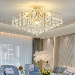 LED Chandeliers Modern Luxury, 42/50/60/80cm 6/6/12/14-Light Gold Crystal for Home Interiors Kitchen Bedroom Iron Art Tree Branch Lamp Creative Lamp Light Warm White 110-240V