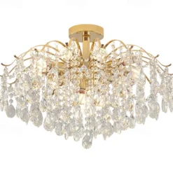 LED Chandeliers Modern Luxury, 42/50/60/80cm 6/6/12/14-Light Gold Crystal for Home Interiors Kitchen Bedroom Iron Art Tree Branch Lamp Creative Lamp Light Warm White 110-240V