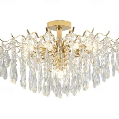 LED Chandeliers Modern Luxury, 42/50/60/80cm 6/10/12/14-Light Gold Crystal for Home Interiors Kitchen Bedroom Iron Art Tree Branch Lamp Creative Lamp Light Warm White 110-240V