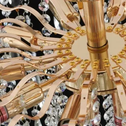 LED Chandeliers Modern Luxury, 42/50/60/80cm 6/10/12/14-Light Gold Crystal for Home Interiors Kitchen Bedroom Iron Art Tree Branch Lamp Creative Lamp Light Warm White 110-240V