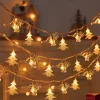 LED Christmas Elk Snowflake Fairy String Lights 6m 3m 1.5m Christmas Tree Star Lights New Year Christmas Party Holiday Home Garden Decoration Hanging Lights