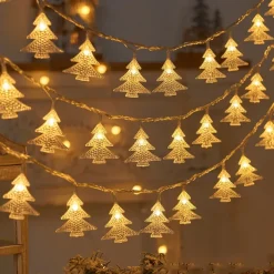 LED Christmas Elk Snowflake Fairy String Lights 6m 3m 1.5m Christmas Tree Star Lights New Year Christmas Party Holiday Home Garden Decoration Hanging Lights