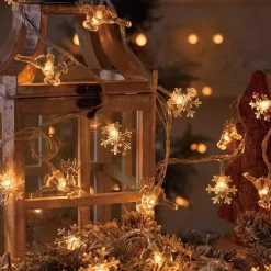 LED Christmas Elk Snowflake Fairy String Lights 6m 3m 1.5m Christmas Tree Star Lights New Year Christmas Party Holiday Home Garden Decoration Hanging Lights