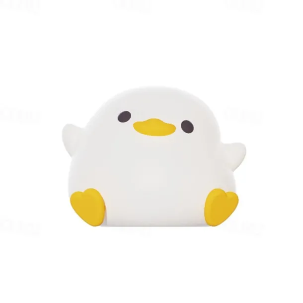 LED Cute Bean Duck Night Light Cute Animal Silicone Nursery Night Light Rechargeable Table Lamp Bedside Lamp with Touch Sensor for Bedrooms Living Room
