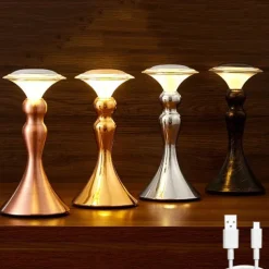 LED Desk Light Touch Controlled Reading Light Bar Metal Table Lamp Portable Battery Table Retro Night Light LED Restaurant Bedroom Bedside Restaurant USB Charging Light 1PC