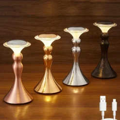 LED Desk Light Touch Controlled Reading Light Bar Metal Table Lamp Portable Battery Table Retro Night Light LED Restaurant Bedroom Bedside Restaurant USB Charging Light 1PC