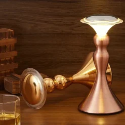 LED Desk Light Touch Controlled Reading Light Bar Metal Table Lamp Portable Battery Table Retro Night Light LED Restaurant Bedroom Bedside Restaurant USB Charging Light 1PC