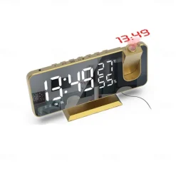 LED Digital Projection Alarm Clock Electronic Alarm Clock with Projection FM Radio Time Projector Bedroom Bedside Mute Clock