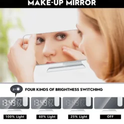 LED Digital Projection Alarm Clock Electronic Alarm Clock with Projection FM Radio Time Projector Bedroom Bedside Mute Clock