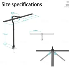 LED Double Head Desk Lamp 24W Brightest Architect Double Swing-arm Table Lamps for Workbench, Monitor, Home Reading, Offices, Bedrooms and Dormitories
