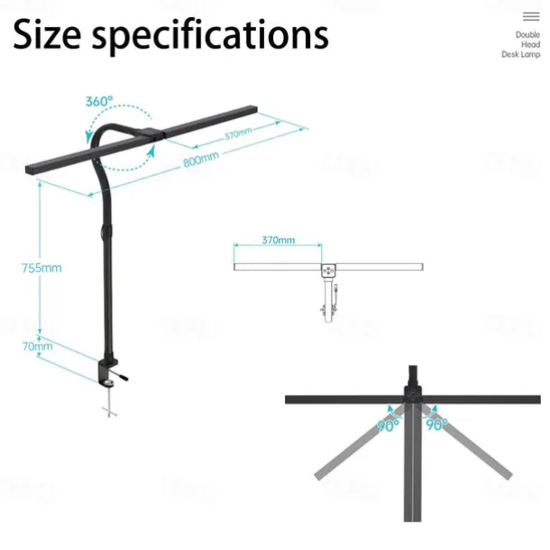 LED Double Head Desk Lamp 24W Brightest Architect Double Swing-arm Table Lamps for Workbench, Monitor, Home Reading, Offices, Bedrooms and Dormitories