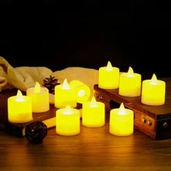 LED Electronic Candle Light Heart Shaped Valentine's Day Proposal Party Romantic Decoration Props Christmas Halloween Holiday Party Home Decoration 12/24pcs