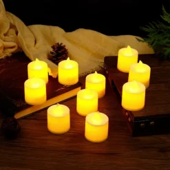 LED Electronic Candle Light Heart Shaped Valentine's Day Proposal Party Romantic Decoration Props Christmas Halloween Holiday Party Home Decoration 12/24pcs