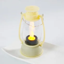 LED Electronic Horse Light Candle Light Retro Small Oil Lamp Electronic Candle Light Creative Nostalgic Wind Light Desktop Ornament Small Night Light Festival Party Decorative Lights 1PC