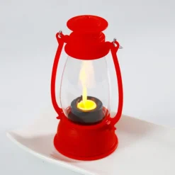 LED Electronic Horse Light Candle Light Retro Small Oil Lamp Electronic Candle Light Creative Nostalgic Wind Light Desktop Ornament Small Night Light Festival Party Decorative Lights 1PC