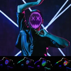 Led Face Mask LED Mask HD with WIFI Bluetooth Programmable Party Cosplay Glowing Mask Masquerade Newest
