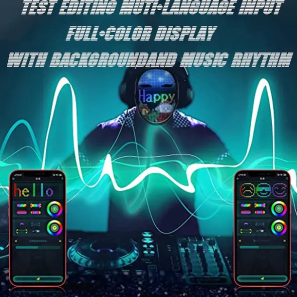 Led Face Mask LED Mask HD with WIFI Bluetooth Programmable Party Cosplay Glowing Mask Masquerade Newest