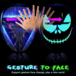 Led Face Mask LED Mask HD with WIFI Bluetooth Programmable Party Cosplay Glowing Mask Masquerade Newest
