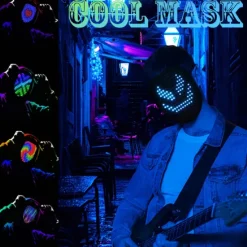 Led Face Mask LED Mask HD with WIFI Bluetooth Programmable Party Cosplay Glowing Mask Masquerade Newest