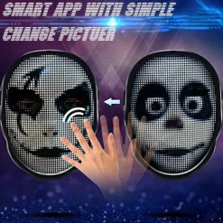 Led Face Mask LED Mask HD with WIFI Bluetooth Programmable Party Cosplay Glowing Mask Masquerade Newest