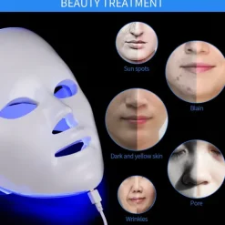LED Facial Mask Beauty Skin Rejuvenation Photon Light 7 Colors Mask Therapy Wrinkle Acne Tighten Skin Tool Facial Machiner