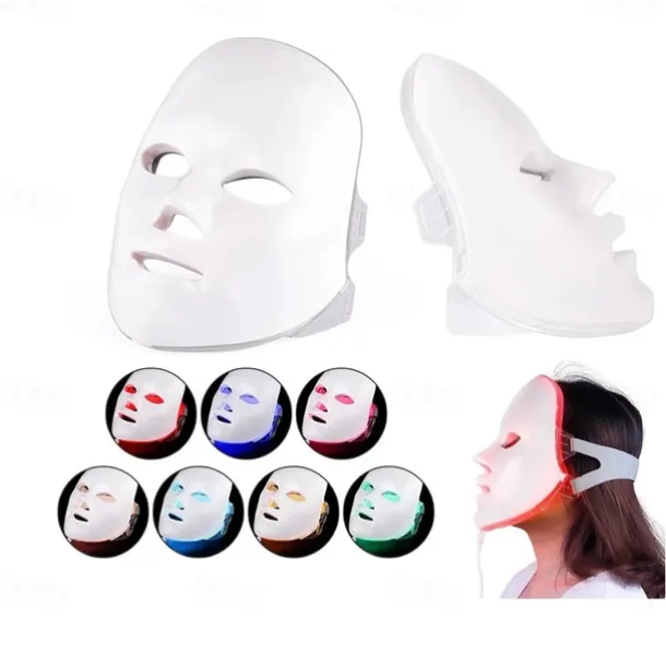 LED Facial Mask Beauty Skin Rejuvenation Photon Light 7 Colors Mask Therapy Wrinkle Acne Tighten Skin Tool Facial Machiner