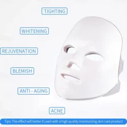 LED Facial Mask Beauty Skin Rejuvenation Photon Light 7 Colors Mask Therapy Wrinkle Acne Tighten Skin Tool Facial Machiner