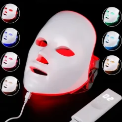 LED Facial Mask Beauty Skin Rejuvenation Photon Light 7 Colors Mask Therapy Wrinkle Acne Tighten Skin Tool Facial Machiner