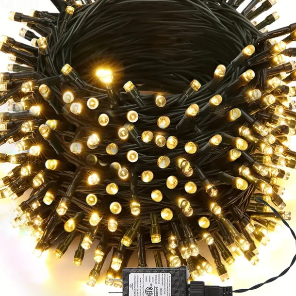 LED Fairy Lights Plug in, Waterproof String Lights Outdoor & Indoor With 8 Modes, Xmas Tree Lights Plug In for Holiday Party Wedding Decoration