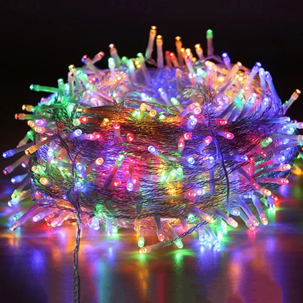 LED Fairy String Light 100M 800Leds 50M 400Leds 8 Modes Waterproof Flexible Christmas Holiday Light for Xmas Tree Party Yard Garden Patio Colorful Lighting EU US AU UK Plug