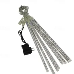 LED Falling Rain Lights 11.8 inch 8 Tubes 144 LED Rain Drop Lights Outdoor Icicle Snow Meteor Shower Lights for Christmas Wedding Party Holiday Garden Decoration