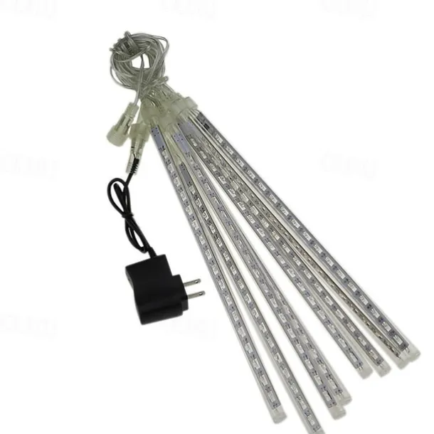 LED Falling Rain Lights 11.8 inch 8 Tubes 144 LED Rain Drop Lights Outdoor Icicle Snow Meteor Shower Lights for Christmas Wedding Party Holiday Garden Decoration