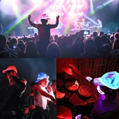 LED Fiber Optic Cap with 7 Colors, USB Rechargeable Glowing Baseball Hat for Party, Event, Holiday Light-Up Hat
