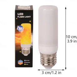 LED Fire Flame Bulb Lights 4 Modes Dynamic Flickering Effect Lamp Gravity Sensor for Indoor Outdoor Home Party Halloween Decoration 1/4pcs