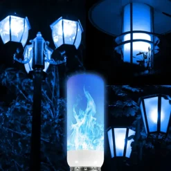 LED Fire Flame Bulb Lights 4 Modes Dynamic Flickering Effect Lamp Gravity Sensor for Indoor Outdoor Home Party Halloween Decoration 1/4pcs