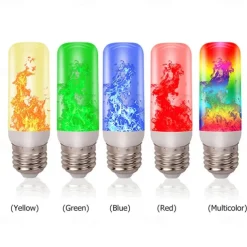 LED Fire Flame Bulb Lights 4 Modes Dynamic Flickering Effect Lamp Gravity Sensor for Indoor Outdoor Home Party Halloween Decoration 1/4pcs