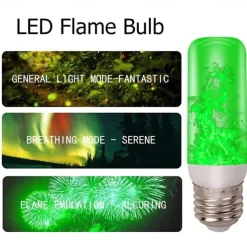 LED Fire Flame Bulb Lights 4 Modes Dynamic Flickering Effect Lamp Gravity Sensor for Indoor Outdoor Home Party Halloween Decoration 1/4pcs