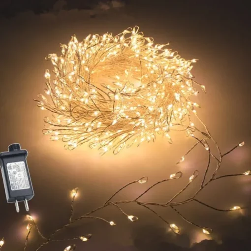 LED Firecracker String Lights DC31V 9M/6M 300/200 LEDs, IP65 Outdoor Waterproof Firework Cluster Fairy Lights, Christmas Holiday Party Decor, Colorful Lighting 1pc