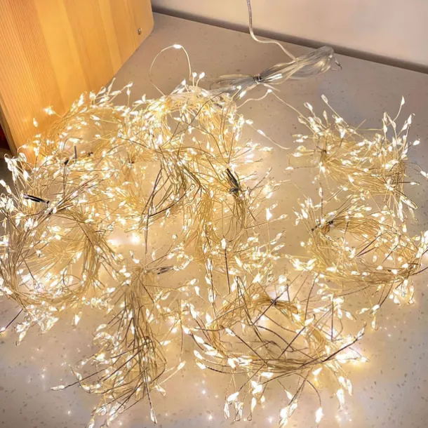 LED Firecracker String Lights DC31V 9M/6M 300/200 LEDs, IP65 Outdoor Waterproof Firework Cluster Fairy Lights, Christmas Holiday Party Decor, Colorful Lighting 1pc